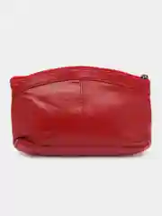 Красный косметичка женская, из натуральной кожи