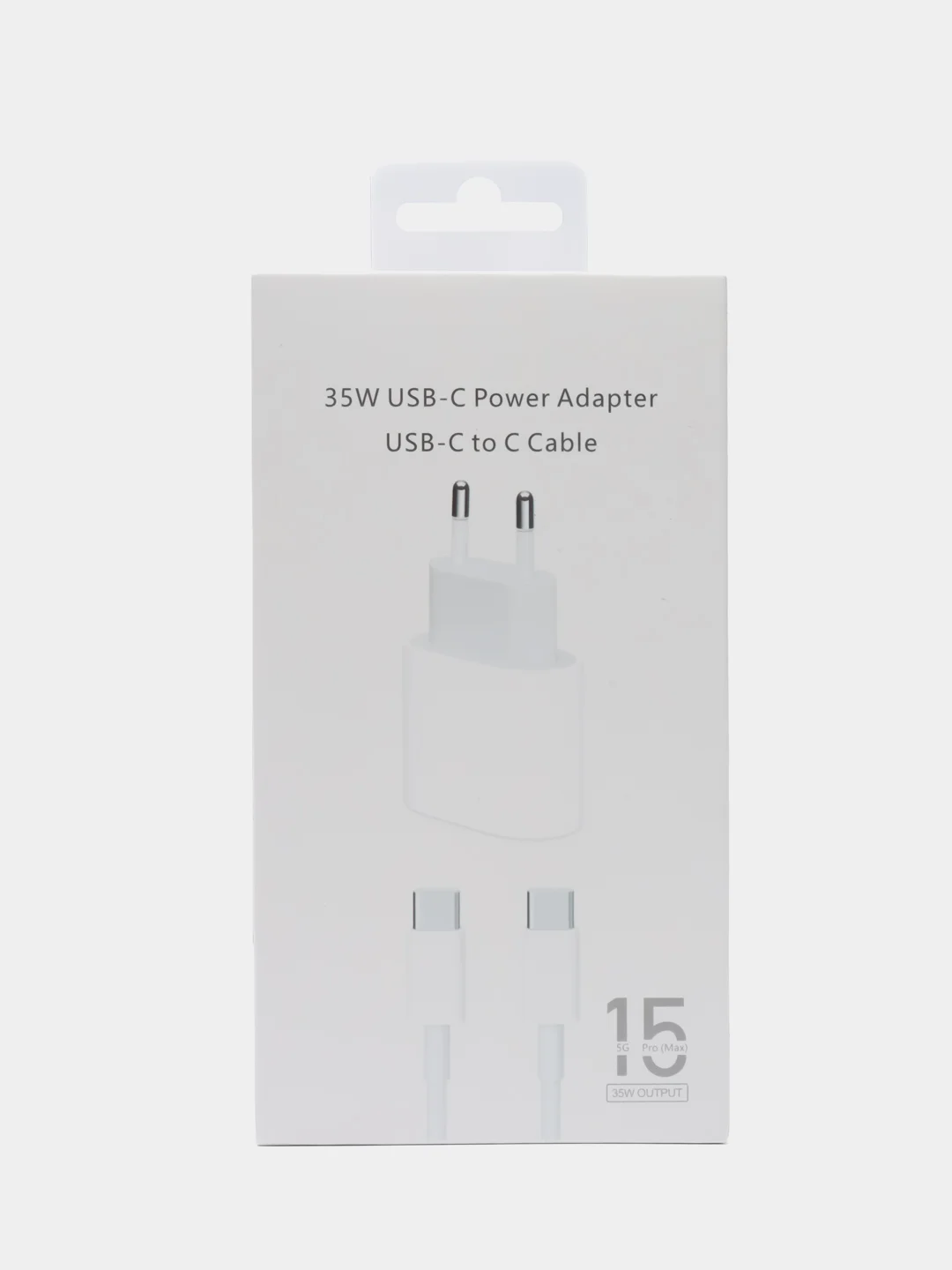 Белый зарядное устройство для iPhone 15, PD, 35W, с кабелем, Type-C-Tape-C