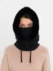 Черный балаклава шапка женская, капор, капюшон, вязаная