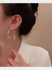 Серьги кольца, конго тройные Корейская мода