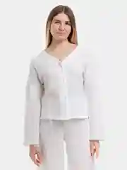 Белый пижама женская из хлопка, со штанами и рубашкой/ костюм женский, подарок