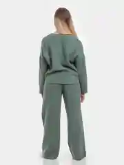 Зеленый пижама женская из хлопка, со штанами и рубашкой/ костюм женский, подарок