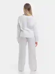 Белый пижама женская из хлопка, со штанами и рубашкой/ костюм женский, подарок