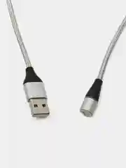 Серый магнитный кабель, с тремя головками, Type-C, micro USB, Lightning, без головок