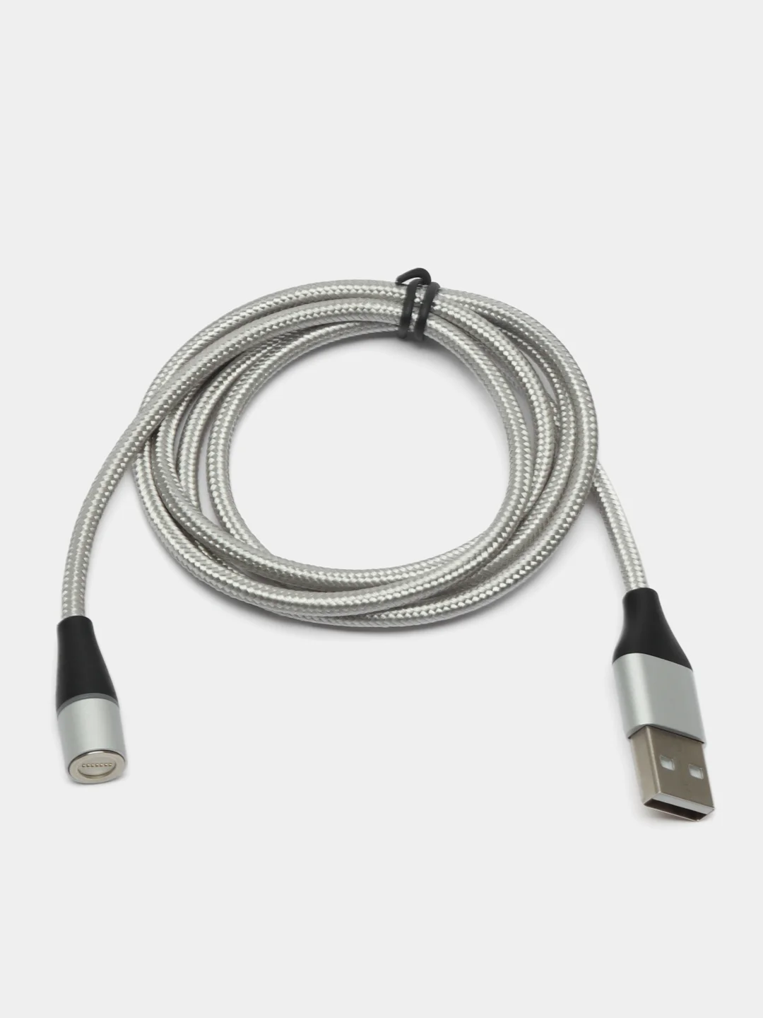 Серый магнитный кабель, с тремя головками, Type-C, micro USB, Lightning, без головок