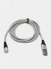 Серый магнитный кабель, с тремя головками, Type-C, micro USB, Lightning, без головок