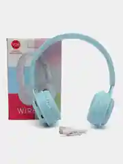 Голубой беспроводные наушники Y08 Bluetooth 5.0 с микрофоном, FM SD Mp3