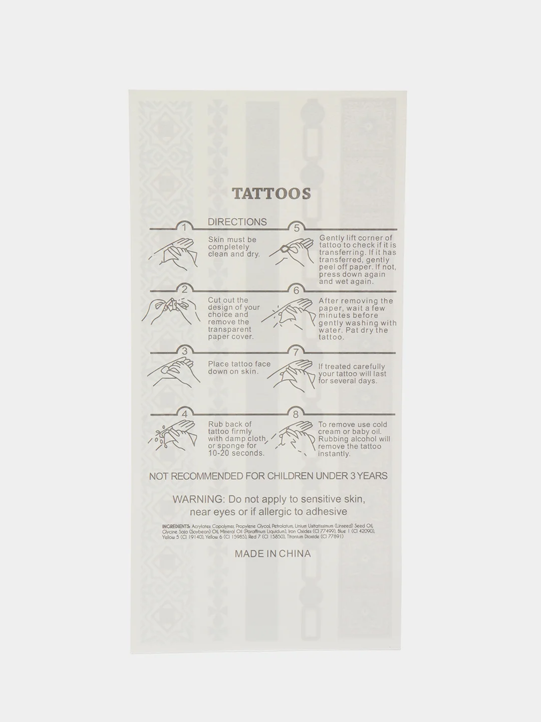 Пастельно-коралловый временные татуировки Flash Tattoo