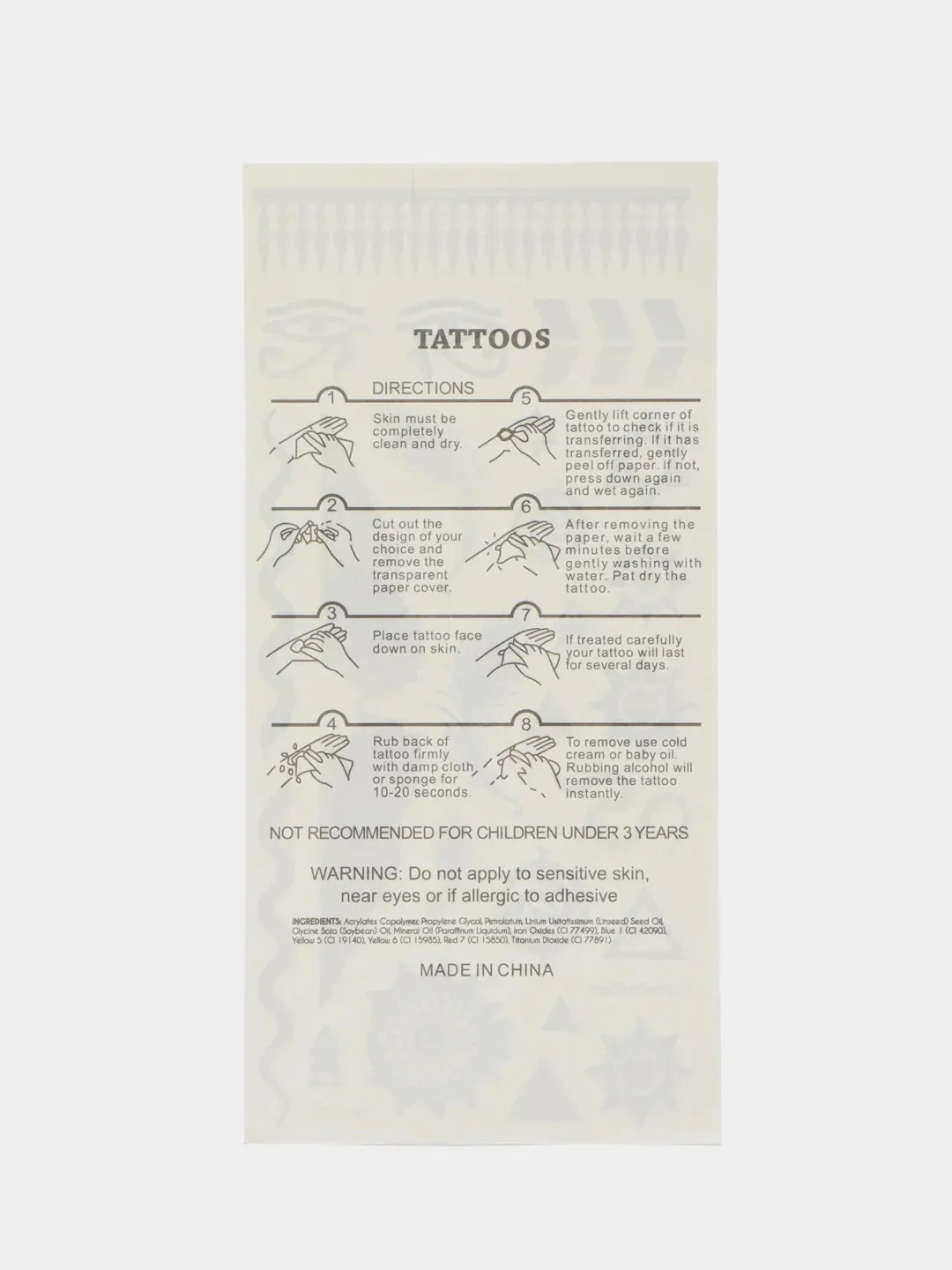 Красный временные татуировки на тело, FLASH TATTOO