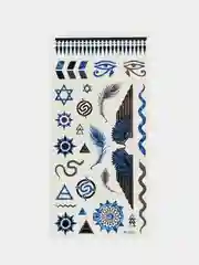 Синий временные татуировки на тело, FLASH TATTOO