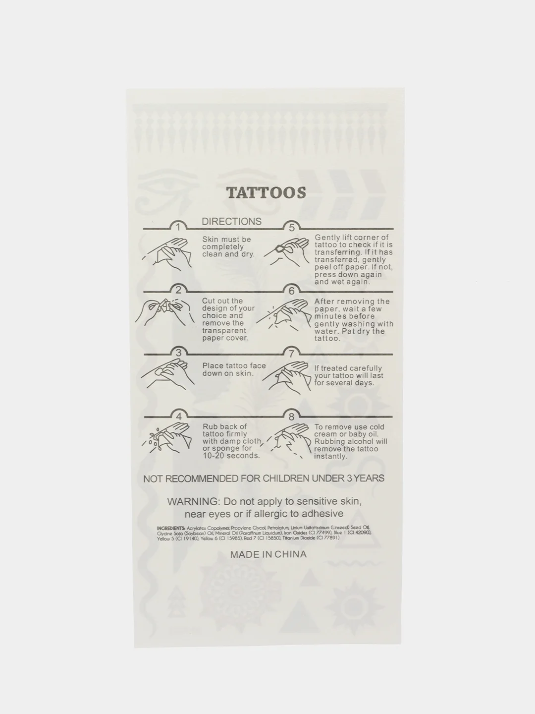 Пастельно-коралловый временные татуировки на тело, FLASH TATTOO