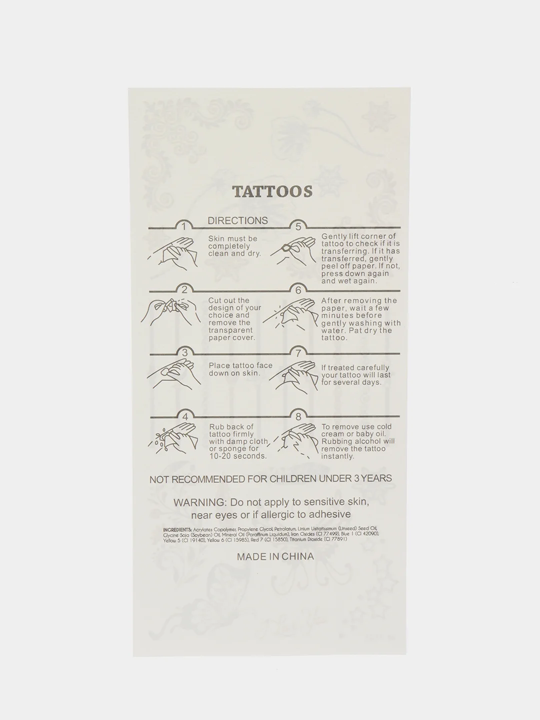 Пастельно-коралловый временные татуировки Flash Tattoo