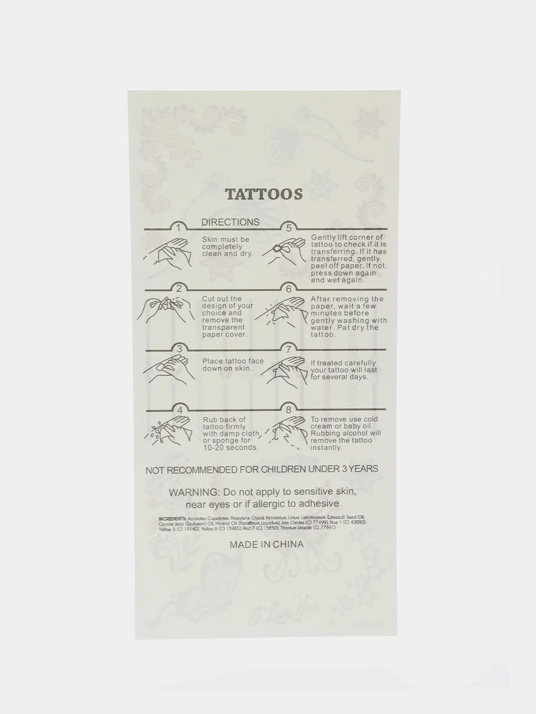 Золотой временные татуировки Flash Tattoo