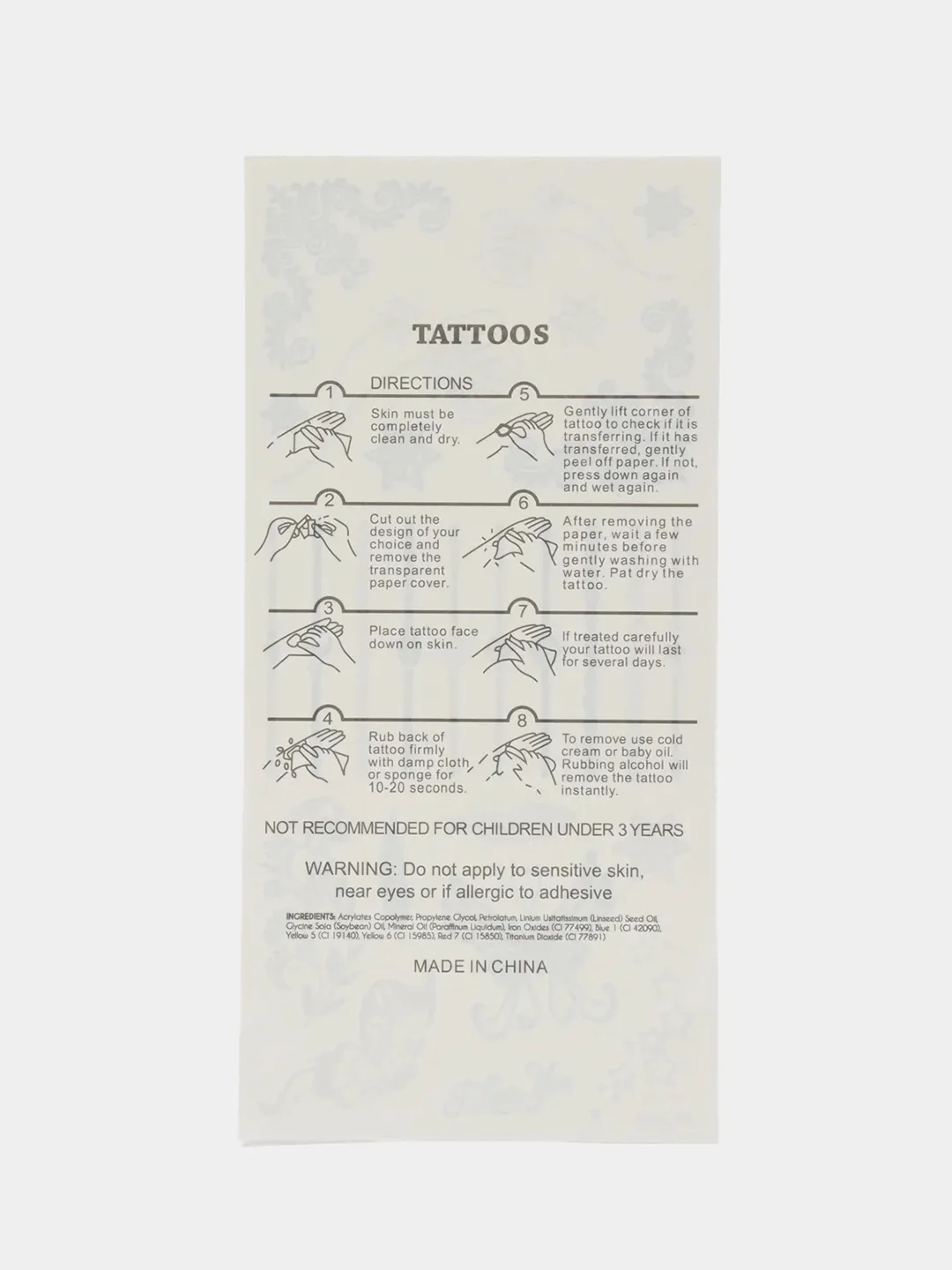 Пастельно-коралловый временные татуировки Flash Tattoo