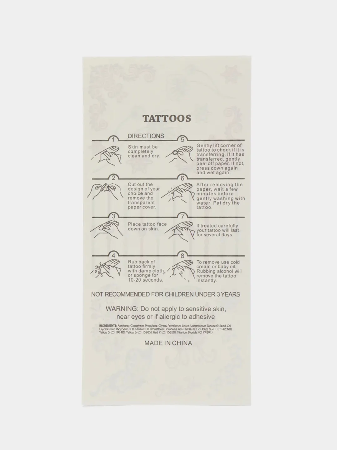 Красный временные татуировки Flash Tattoo