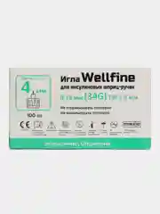 Иглы для инсулиновых шприц-ручек Wellfine, 34G х 4