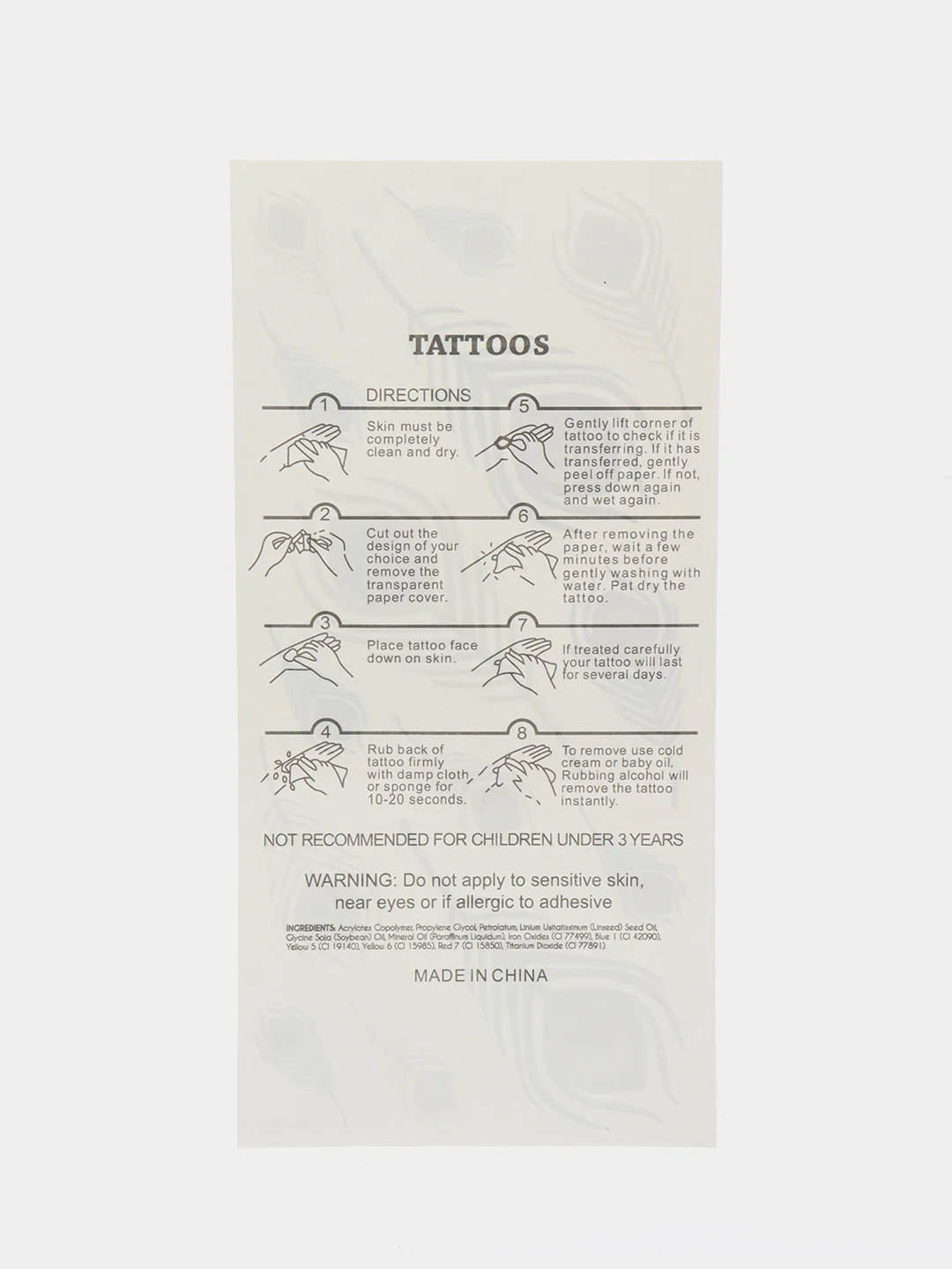Пастельно-коралловый временные татуировки на тело, FLASH TATTOO