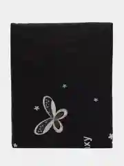Черный комплект постельного белья, 1.5 спальный, из сатина