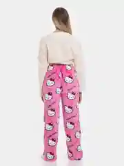 Розовый женские домашние пижамные штаны Hello Kitty, фланелевые