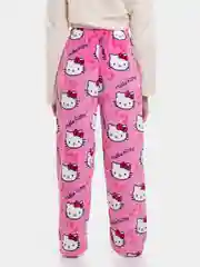 Розовый женские домашние пижамные штаны Hello Kitty, фланелевые