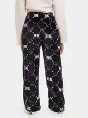 Черный женские домашние пижамные штаны Hello Kitty, фланелевые