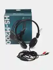 Черный наушники компьютерные Oklick HS-M200, с микрофоном, накладные, 1.8 м