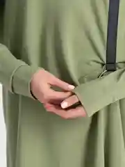 Оливковый платье женское, свобоное, повседневное, бохо, миди, длинный рукав