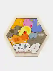 Зеленый головоломка 3D-пазл по "Монтессори" / деревянная мозаика / деревянный пазл / бизиборд