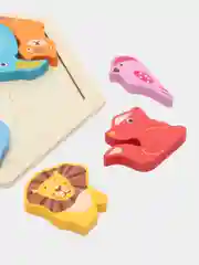 Красный головоломка 3D-пазл по "Монтессори" / деревянная мозаика / деревянный пазл / бизиборд