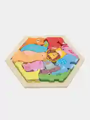 Красный головоломка 3D-пазл по "Монтессори" / деревянная мозаика / деревянный пазл / бизиборд