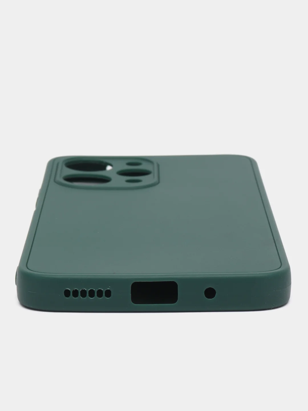 Тёмно-зелёный чехол для Xiaomi Redmi 12 (Сяоми Редми 12), силиконовый, цветной, матовый