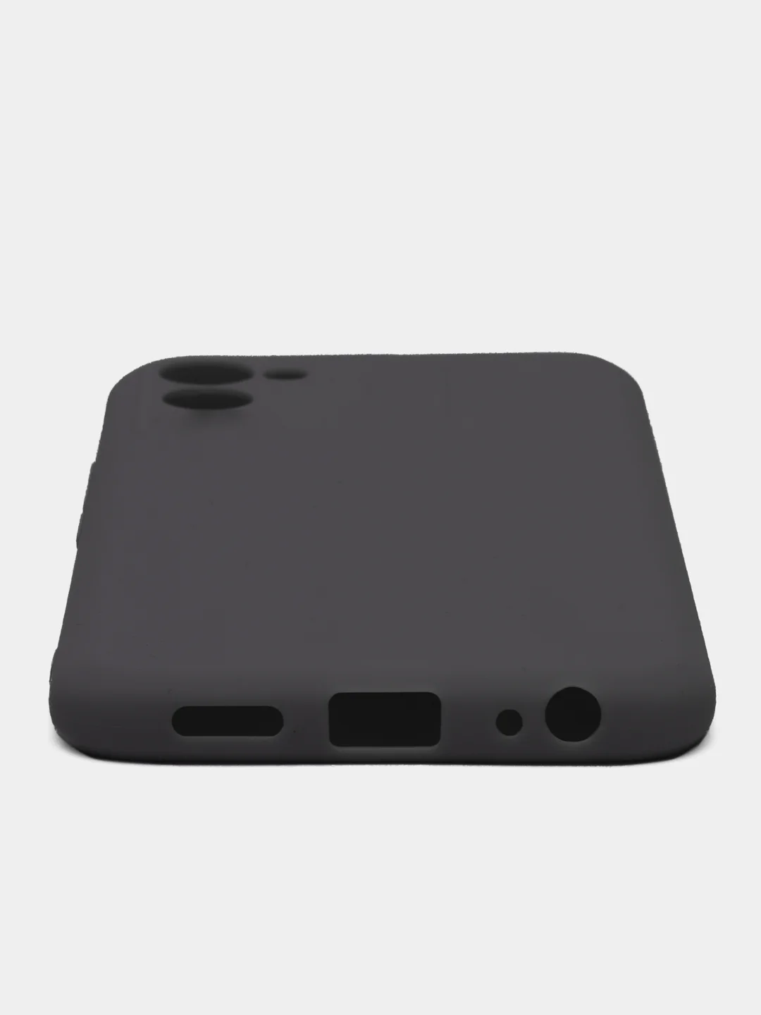 Черный чехол для Realme C33 (Реалми С33), силиконовый, цветной, с мягким подкладом