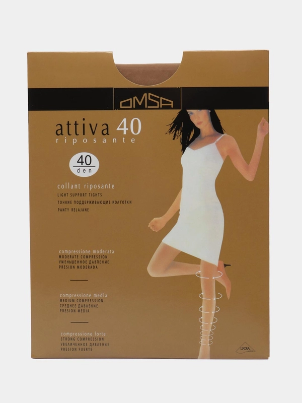 Колготки капроновые OMSA attiva, тонкие поддерживающие, 40 ден