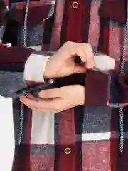 Багровый рубашка в клетку, детская, оверсайз, утепленная, весенняя