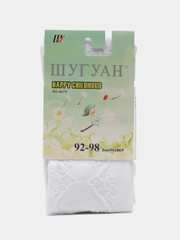 Колготки детские белые ажурные, хлопковые