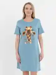 Лазурный туника женская с принтом, хлопок