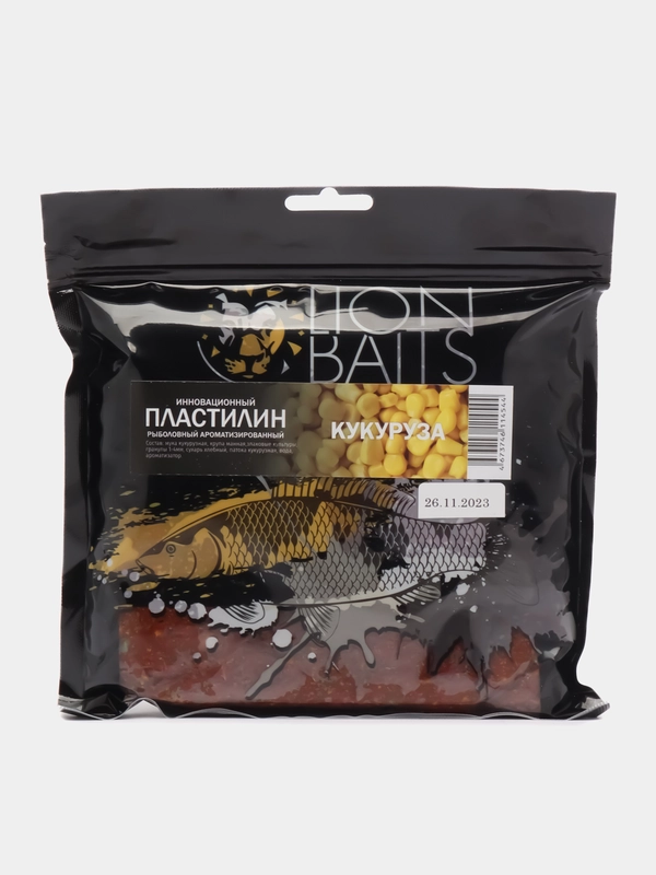 Инновационный пластилин рыболовный ароматизированный LION BAITS "Кукуруза", 700 г