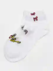Желтый носки белые женские короткие с сеточкой, р-р 36-41