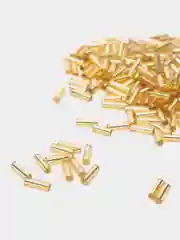 Золотой бисер стеклярус чешский Preciosa, 6 мм