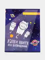Синий тетрадь "Космокот" в клетку, 48л ,тетрадь в школу, общая тетрадь