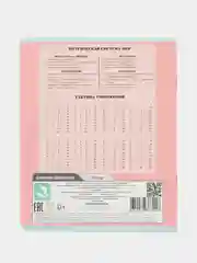Тёмно-розовый тетрадь, клетка, 12 л, 5 видов