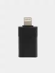 Черный переходник Hoco UA17 для Lightning на USB 2.0, OTG адаптер СТАБИЛЬНАЯ ПЕРЕДАЧА