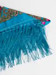 Бордовый платок женский с бахромой