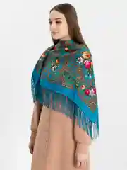 Бордовый платок женский с бахромой