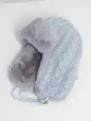 Небесно-голубой шапка ушанка женская, зимняя