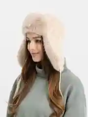 Коричневый шапка ушанка, зимняя, женская