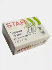Скрепки, 28 мм, металлические, 100 штук