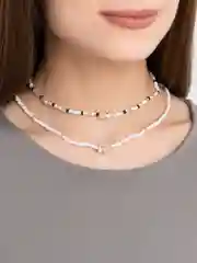 Двуслойный чокер из бисера с ракушками