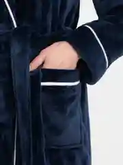 Синий халат банный, утепленный Унисекс