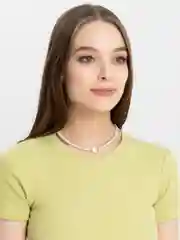 Чокер на шею с подвеской "Сердце", жемчуг